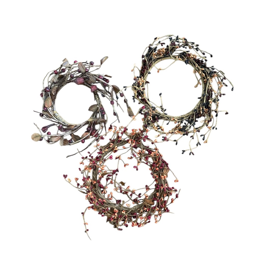 Trio of Rustic Berry Wreaths